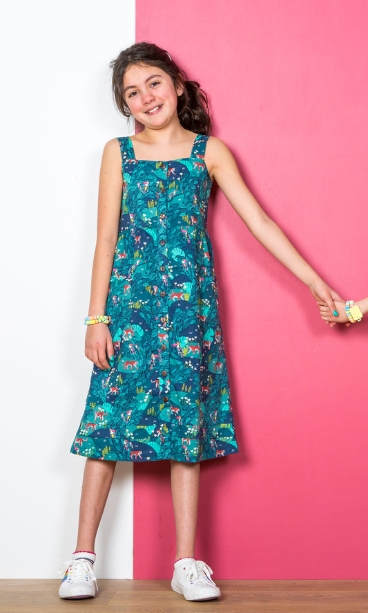 Button Through Summer Dress - Jungle Print